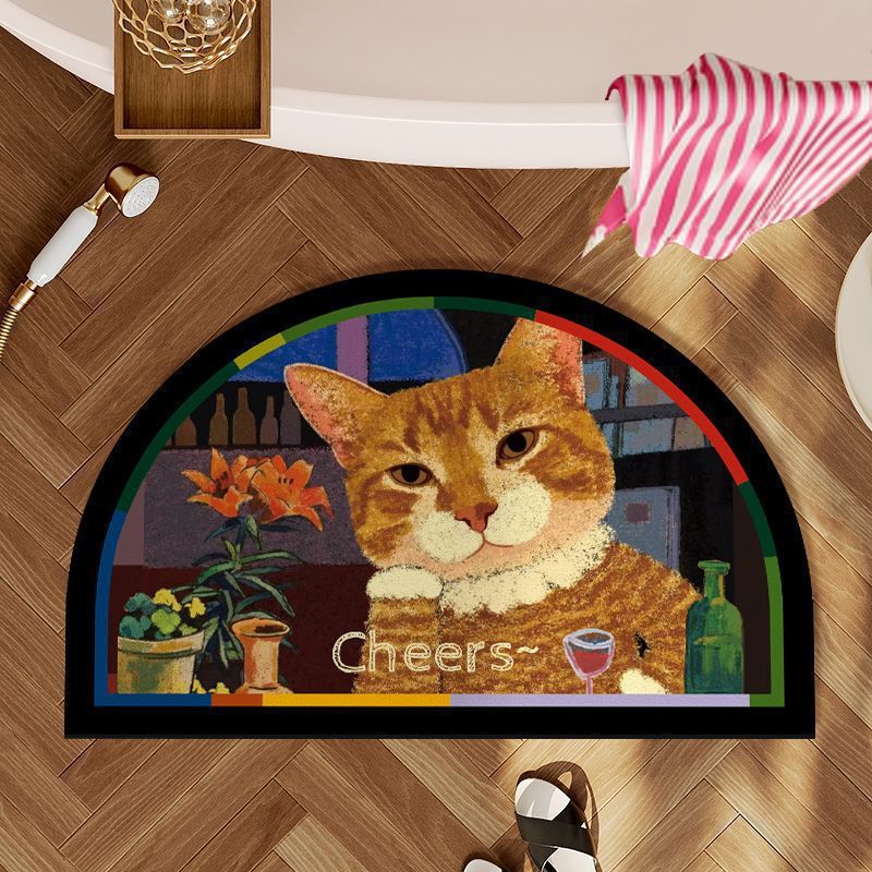 Decorative Cat-Themed Area Mat Kalsten