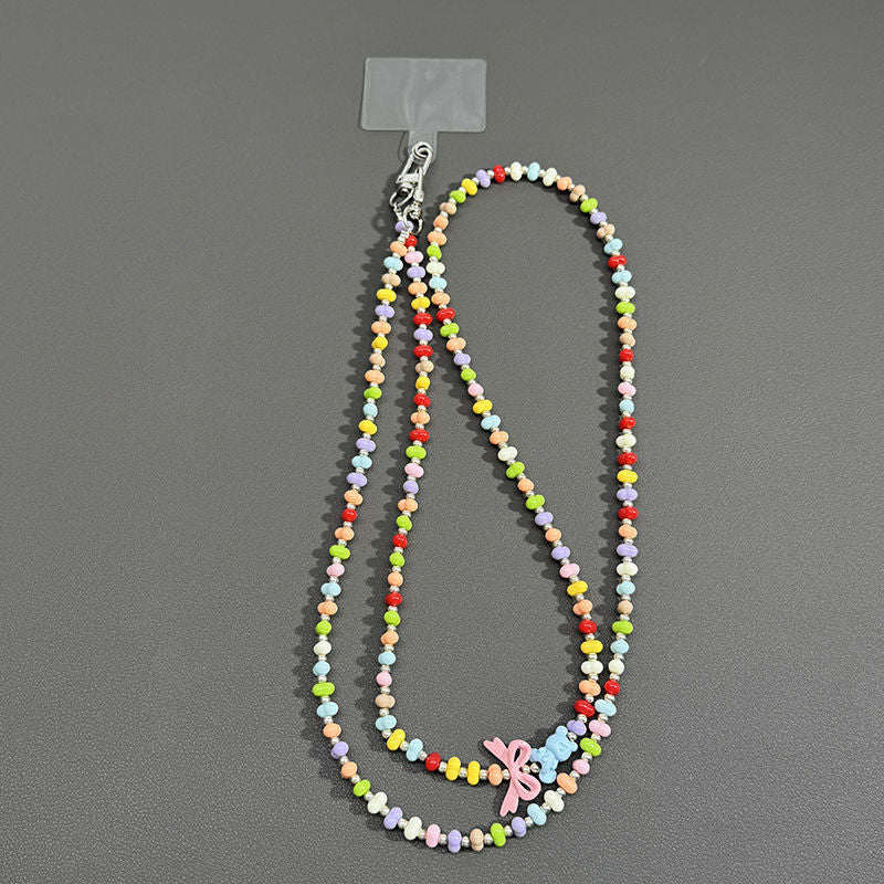Beaded Eyewear Chain with Butterfly Accents Kalsten