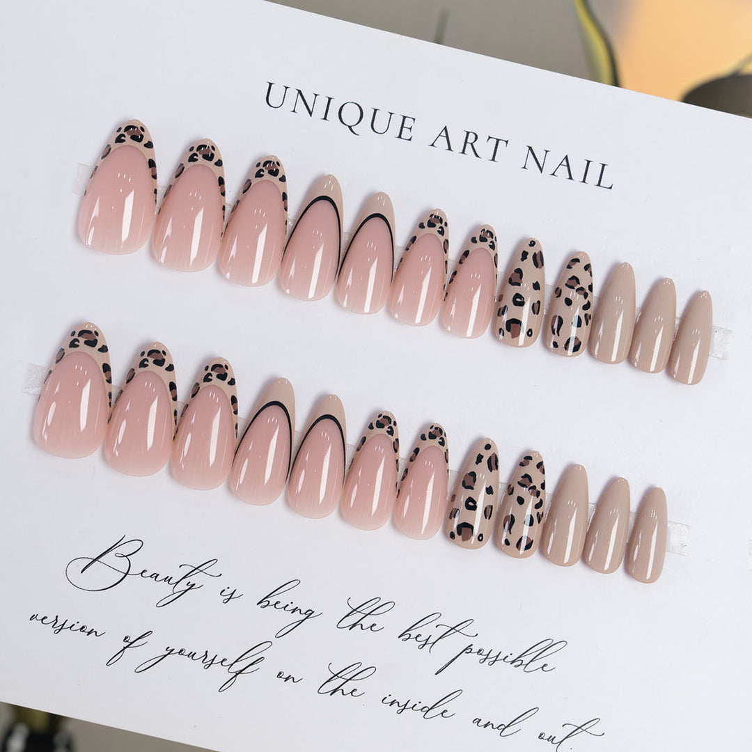 Artistic Leopard-Print Press-On Nails