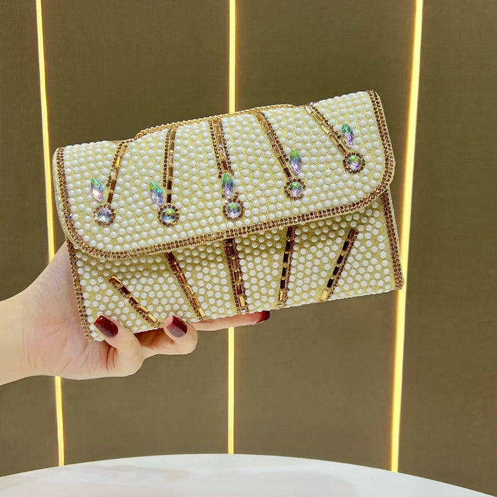 Elegant Crystal-Embellished Evening Clutch