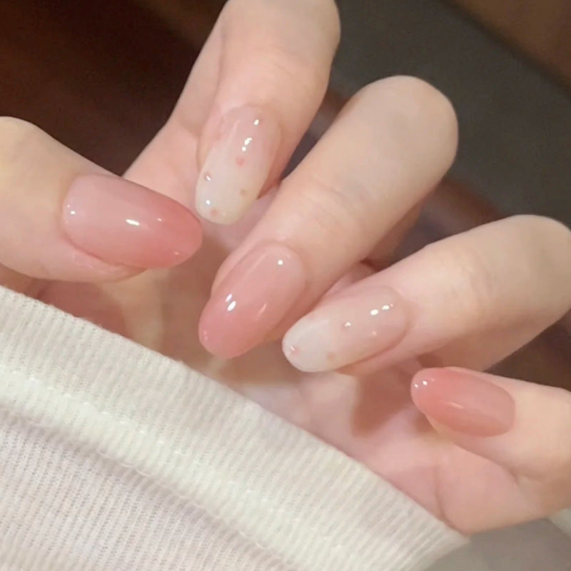 Decorative Press-On Nail Set with Elegant Gradient Design Kalsten
