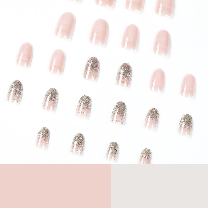 Artful nail art with rhinestone embellishments and elegant gradient color Kalsten