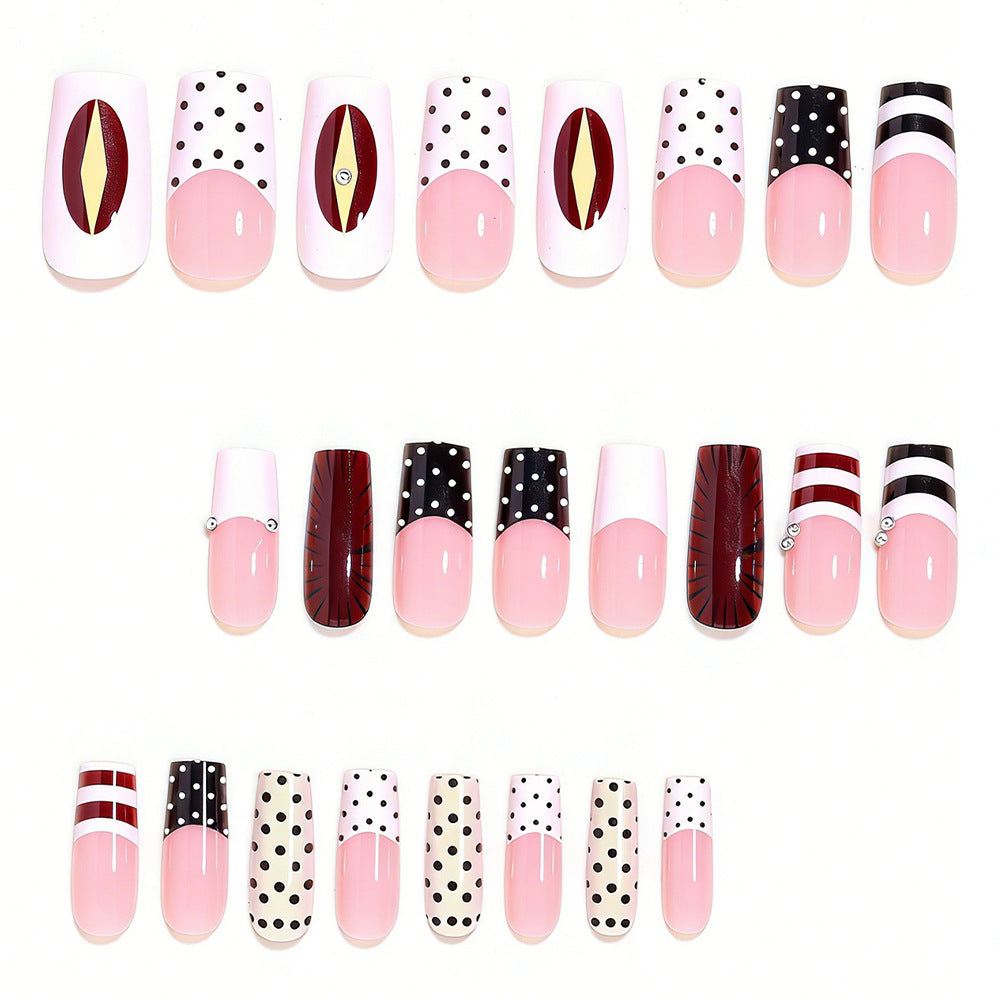 Decorative French Tip Nail Art Extensions Kalsten