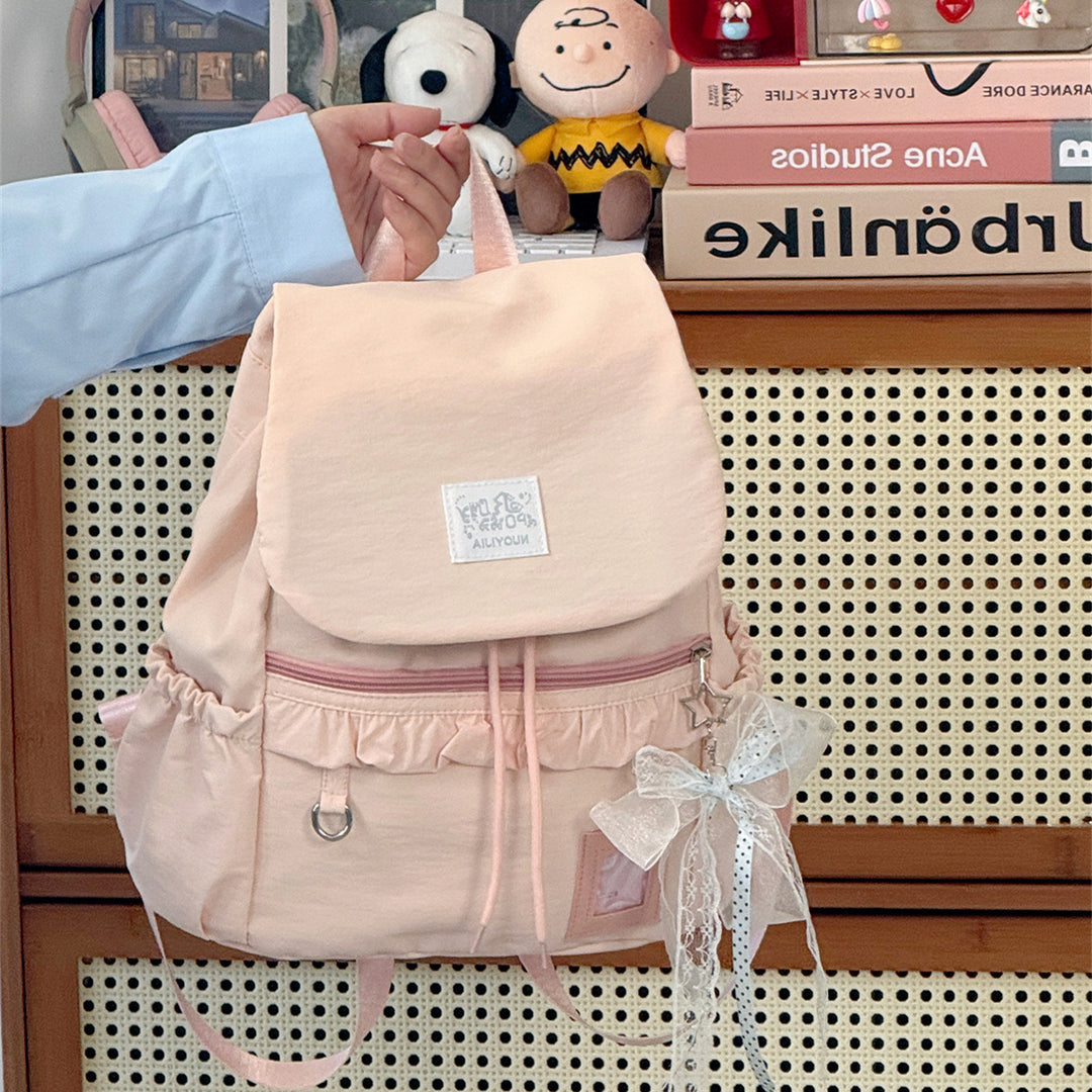 Stylish Ruffled Design Back-to-School Backpack Kalsten
