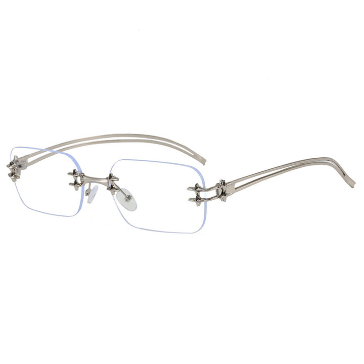 Fashionable metal sunglasses with rectangular frame Kalsten