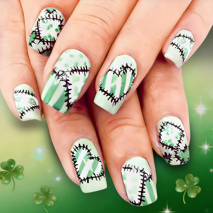 Artistic Patchwork Press-On Nail Design Kalsten