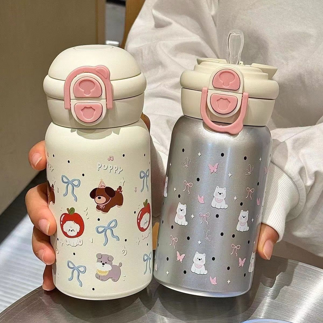 Women's stainless steel water bottle with innovative safety closure Kalsten