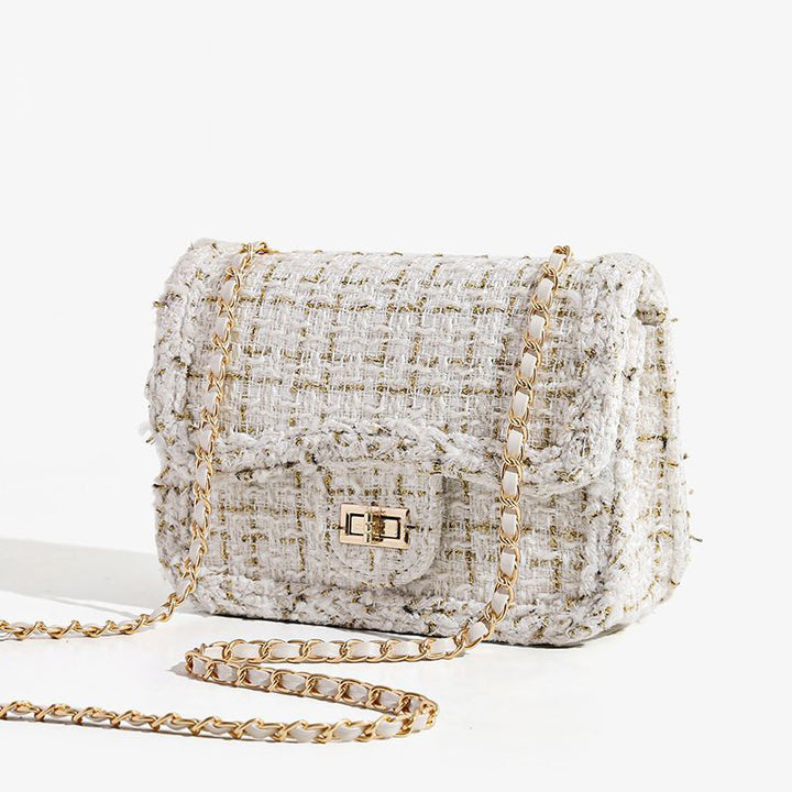 Textured Chain-Detail Crossbody Bag Kalsten