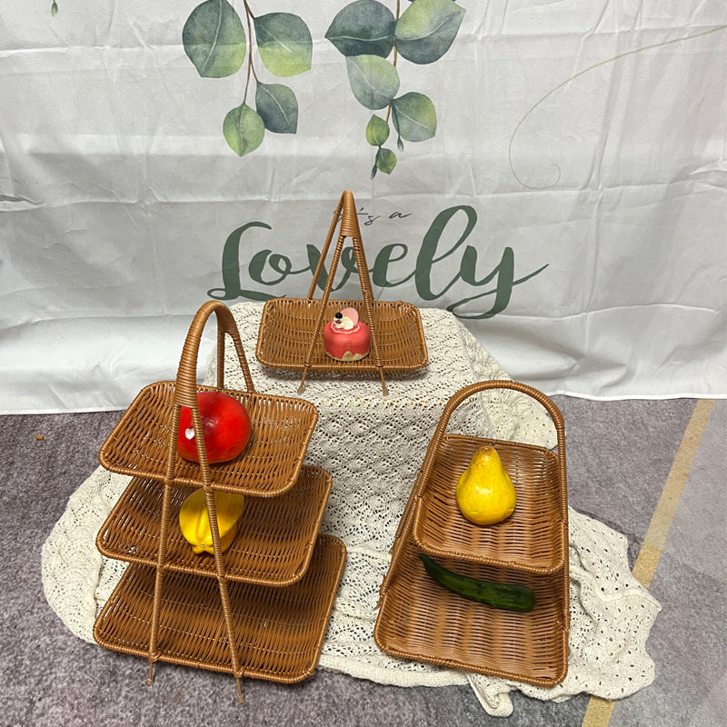 Multi-Tiered Wicker Fruit Stand Kalsten