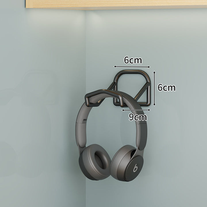 Wall-Mounted Headphone and Game Controller Rack with Foldable Hooks