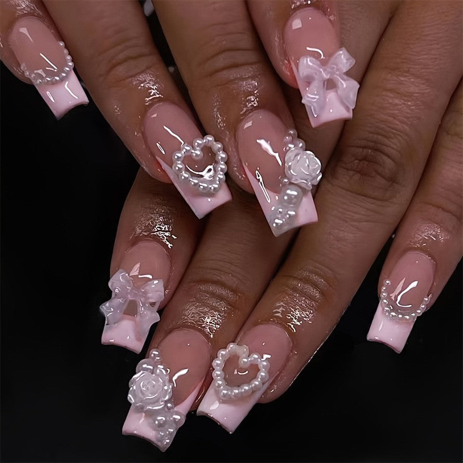 Luxury artificial nail set with sparkling crystal decorations Kalsten
