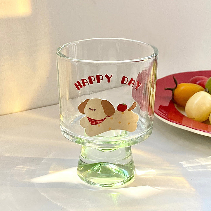 Glass chalice with cheerful cat motif Kalsten