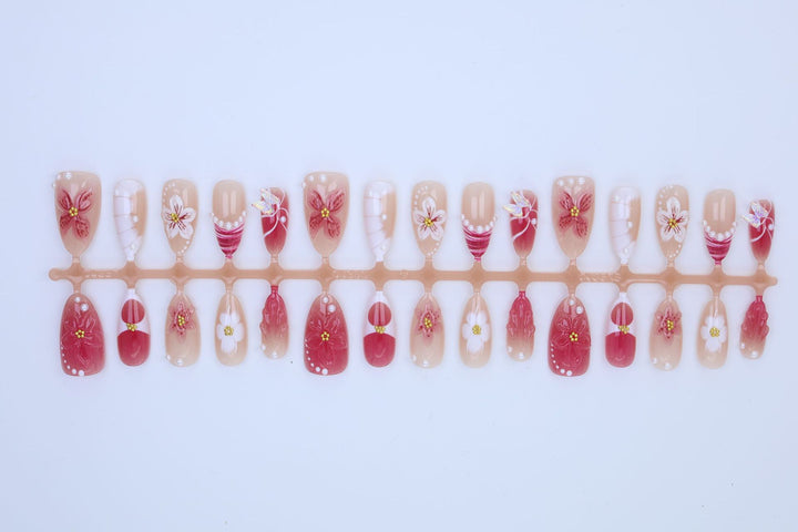 Artificial nail set with floral patterns Kalsten