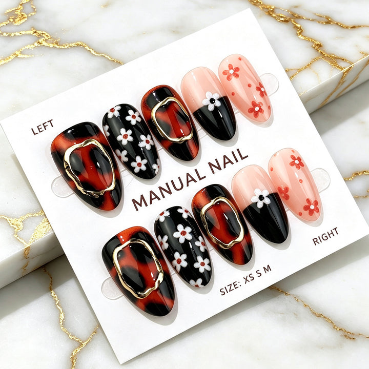 Manual Decorative Press-On Nail Art Set