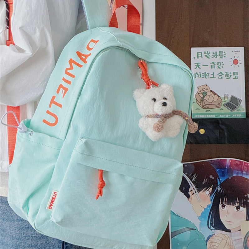 Casual Lightweight Backpack with Cute Plush Keychain Kalsten