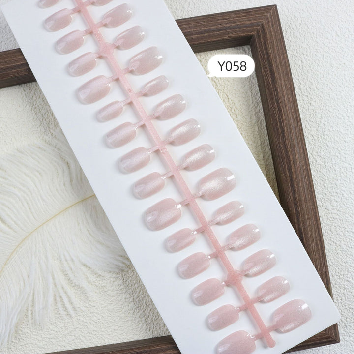 Shimmering Glossy Press-On Nail Set