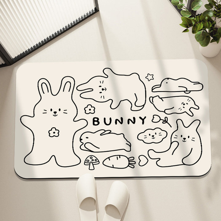 Decorative Bunny-Themed Area Mat