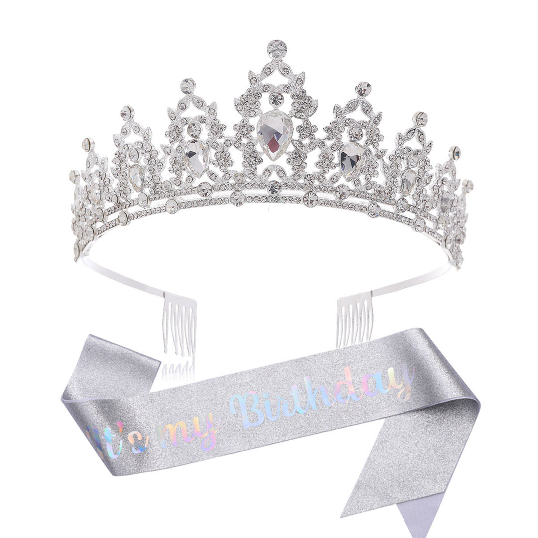 Women's black embellished tiara with elegant design Kalsten