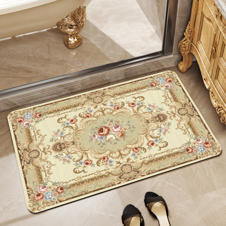 Elegant Floral Bathroom Area Mat Kalsten