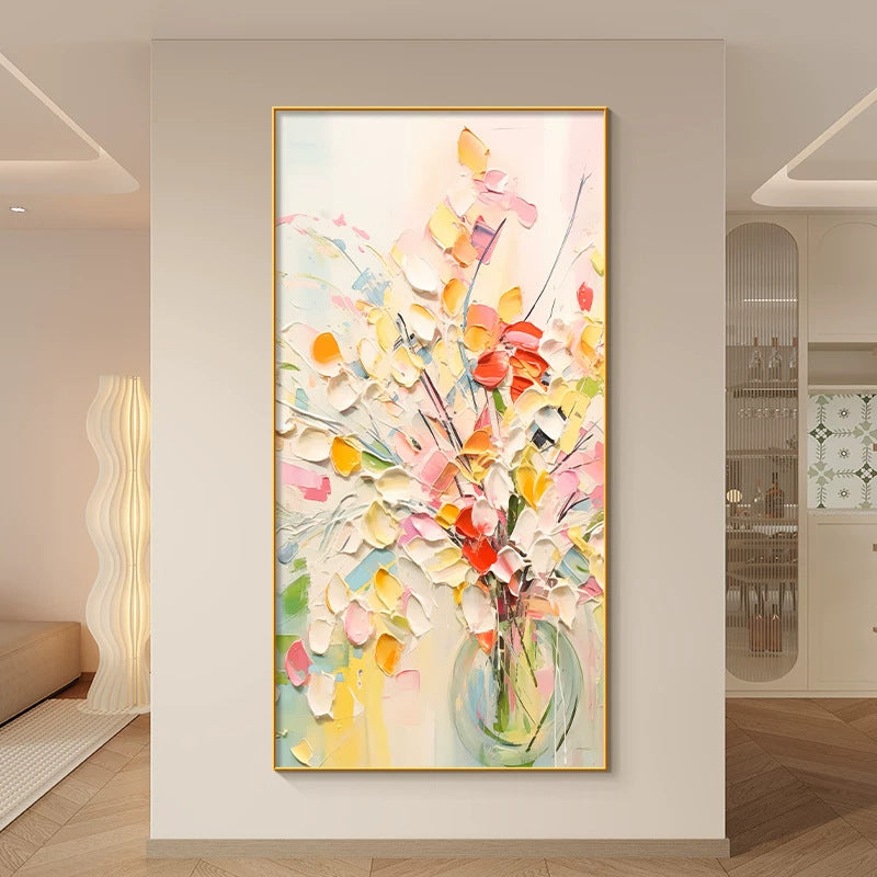 Artistic Textured Floral Canvas Artwork for Interiors