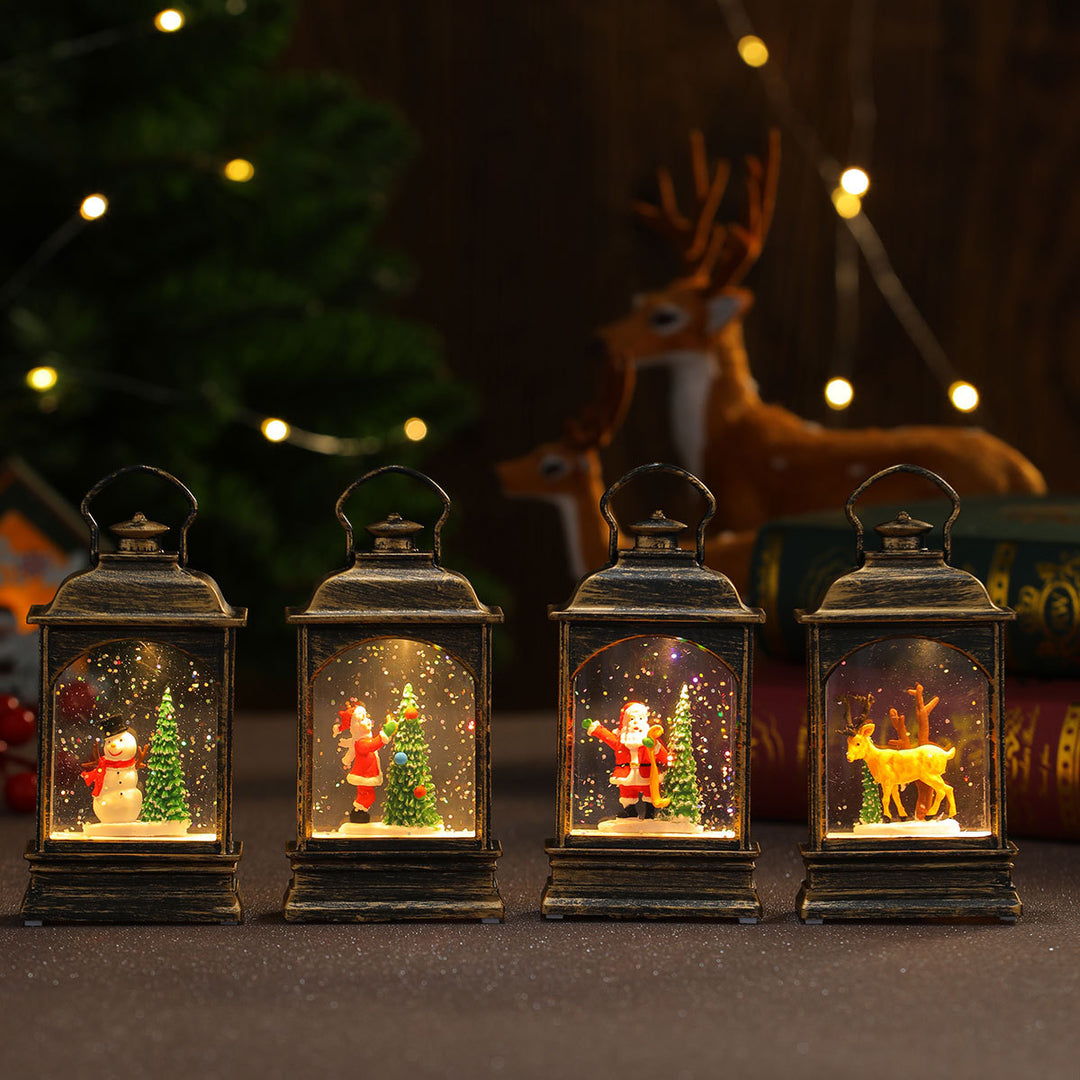 Decorative LED Lantern with Snowman Scene Kalsten