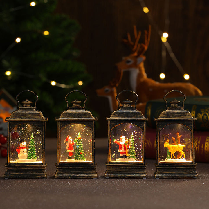 Decorative LED Lantern with Snowman Scene Kalsten