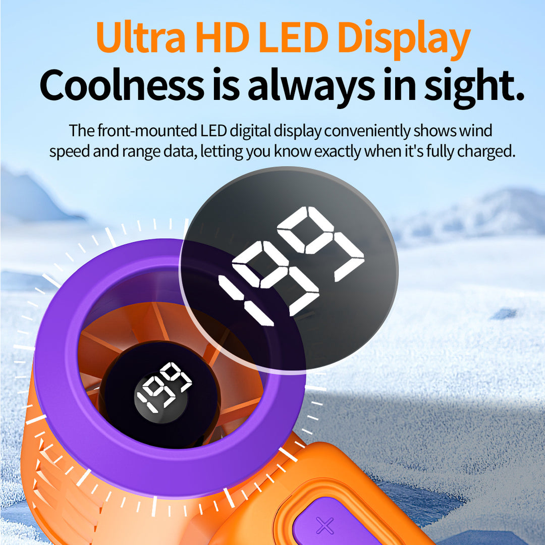 Women's nan compact rechargeable high-speed pocket handheld fan with LED display Kalsten