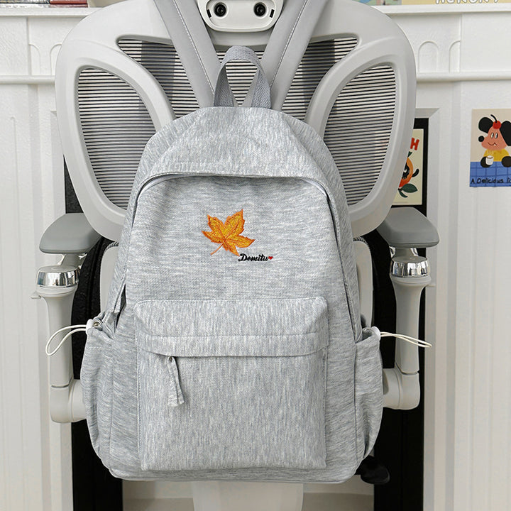 Casual Embroidered Leaf Backpack Kalsten