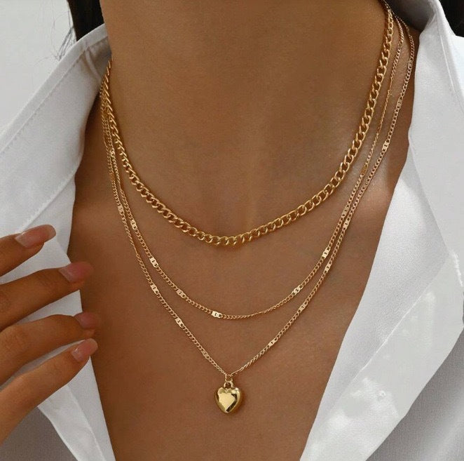 Triple Layered Gold Necklace Kalsten