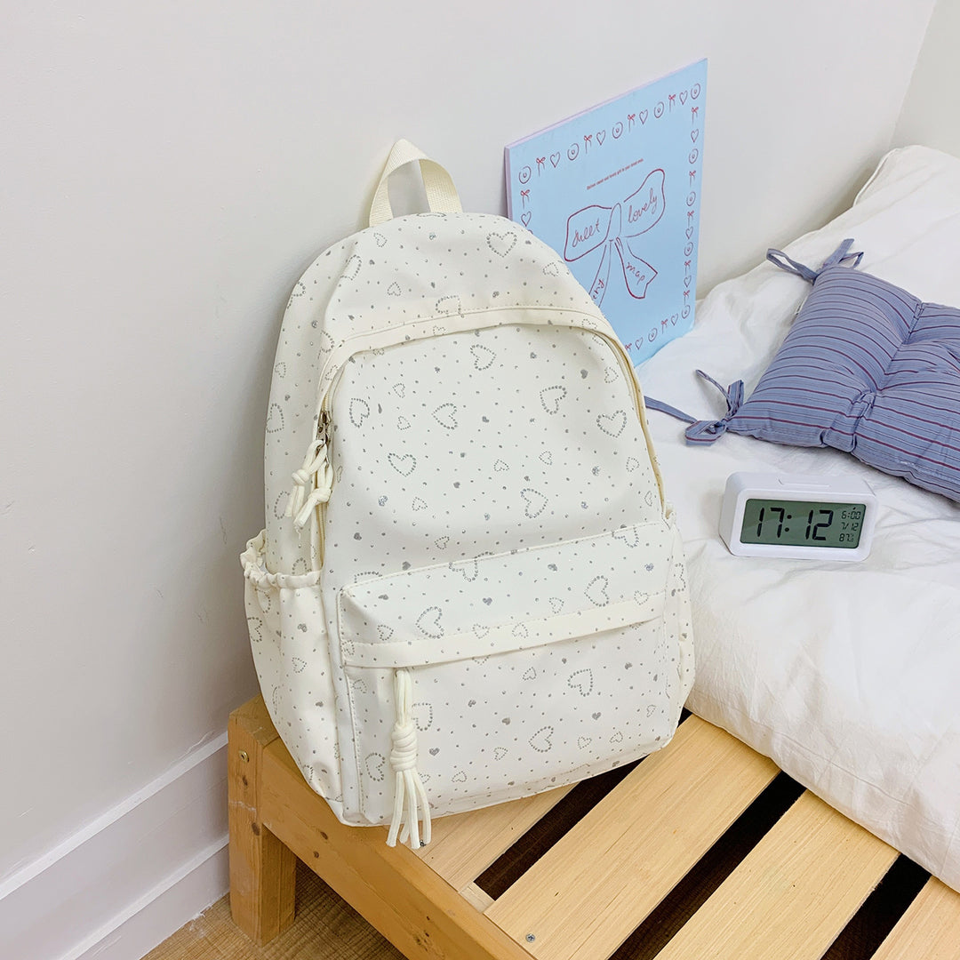 Heart-Patterned School Backpack Kalsten