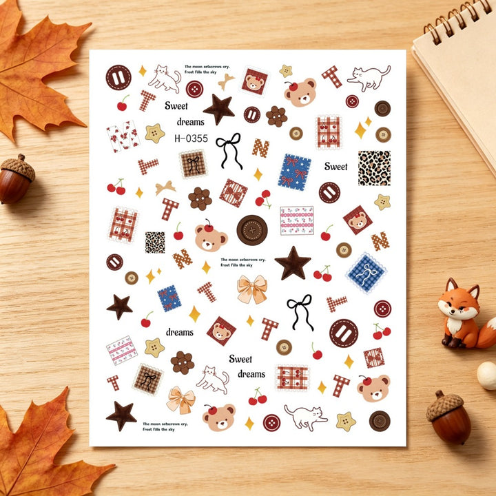 Autumn-Themed Nail Art Stickers