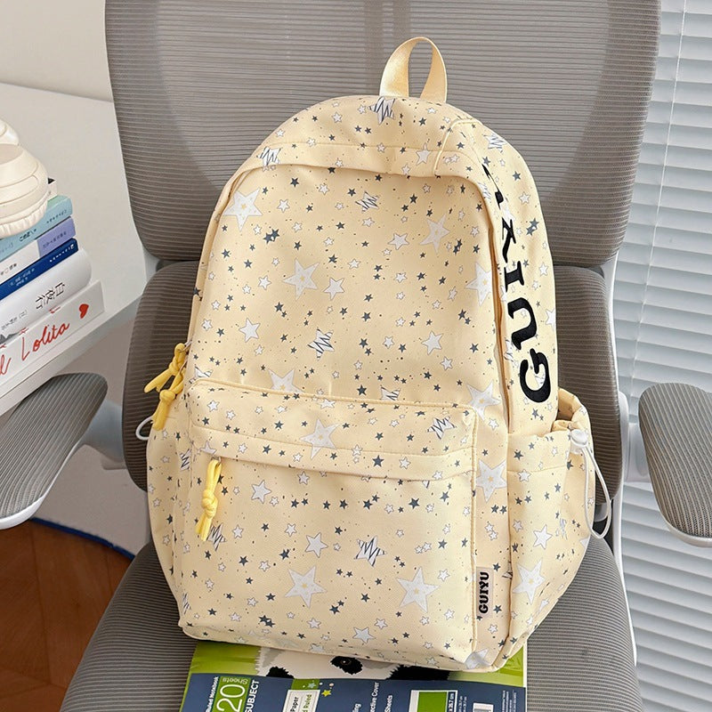 Stylish Star-Patterned School Backpack Kalsten