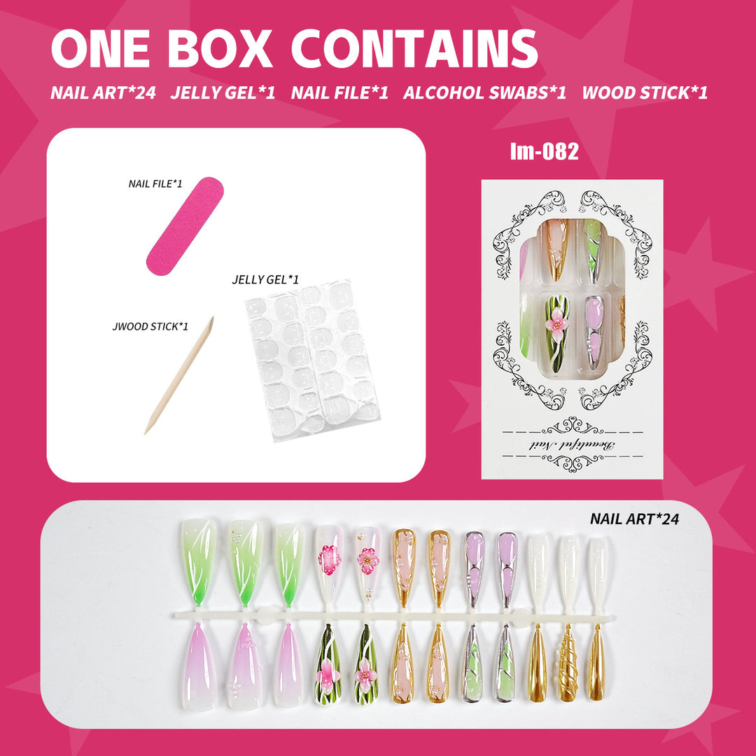 Premium Decorative Press-On Nail Art Set