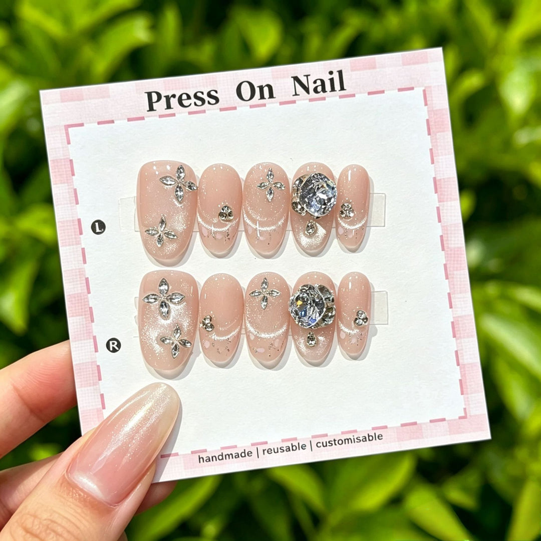 Artistic Floral Press-On Nail Set  1791773803