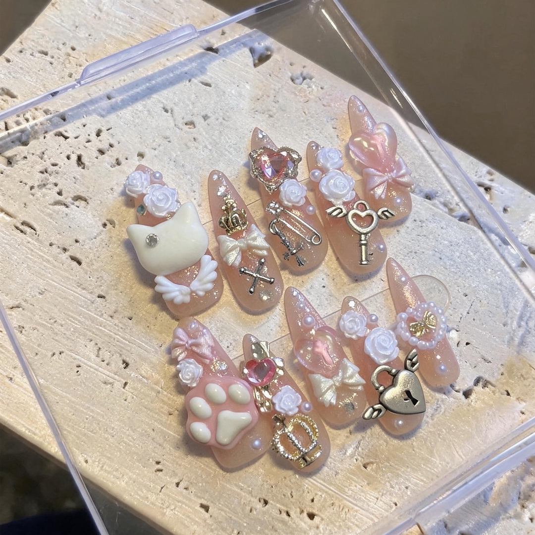 Whimsical Character-Themed 3D Press-On Nail Art Set
