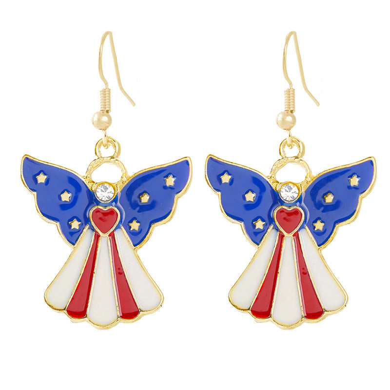 Women nan enamel horseshoe earrings with star motif and fishhook closure Kalsten