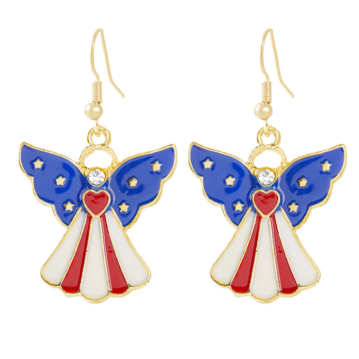 Women nan enamel horseshoe earrings with star motif and fishhook closure Kalsten