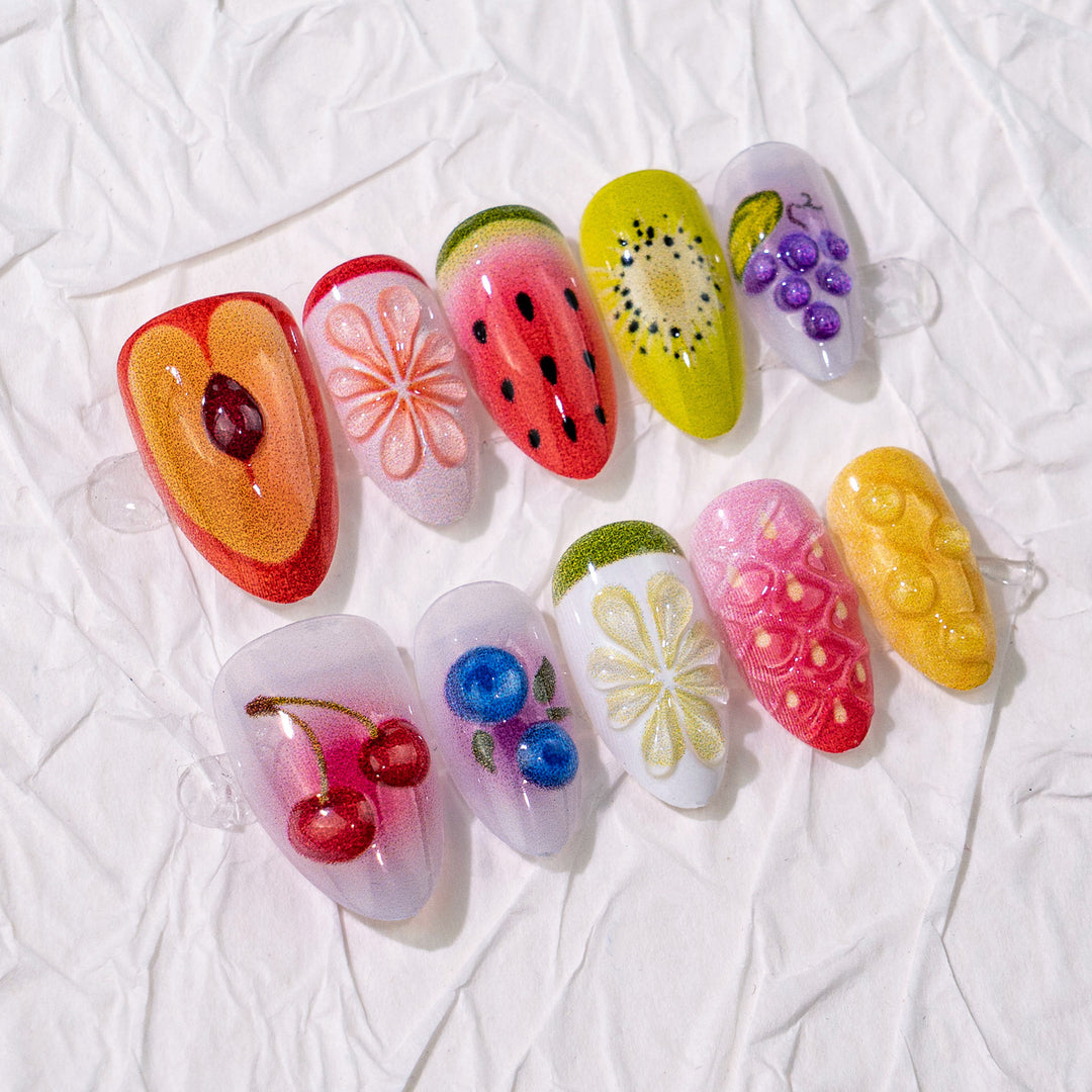 Fruit-Themed Press-On Nail Art Set Kalsten
