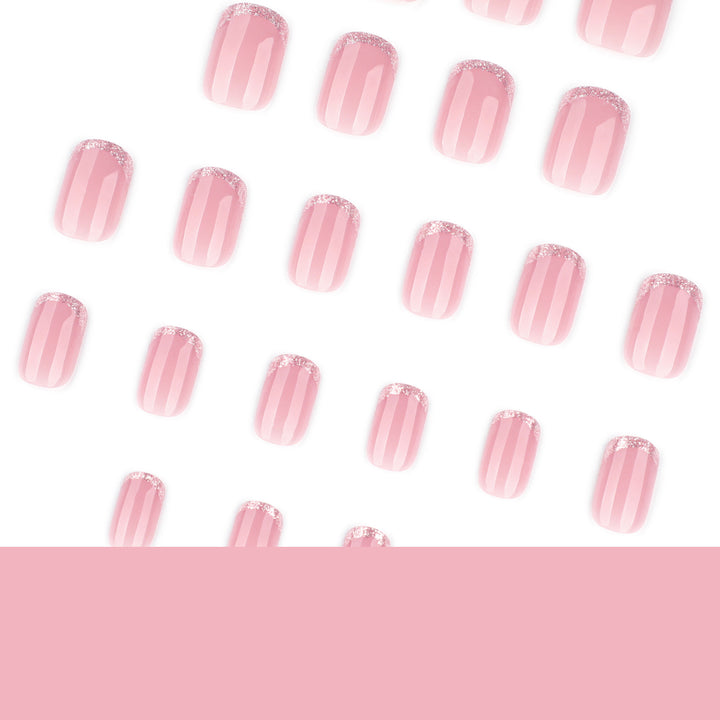 Glamorous nail extensions with glitter finish Kalsten