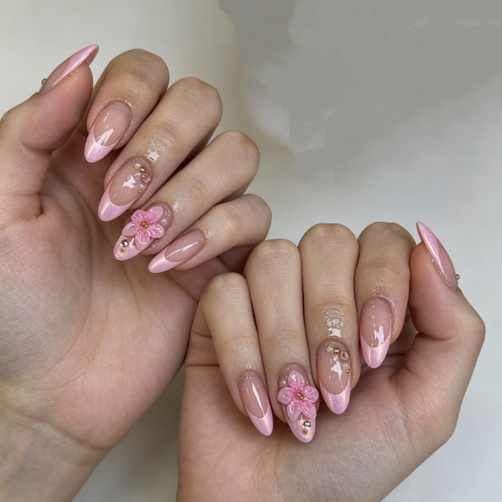 Floral Embellished Stiletto Press-On Nail Set
