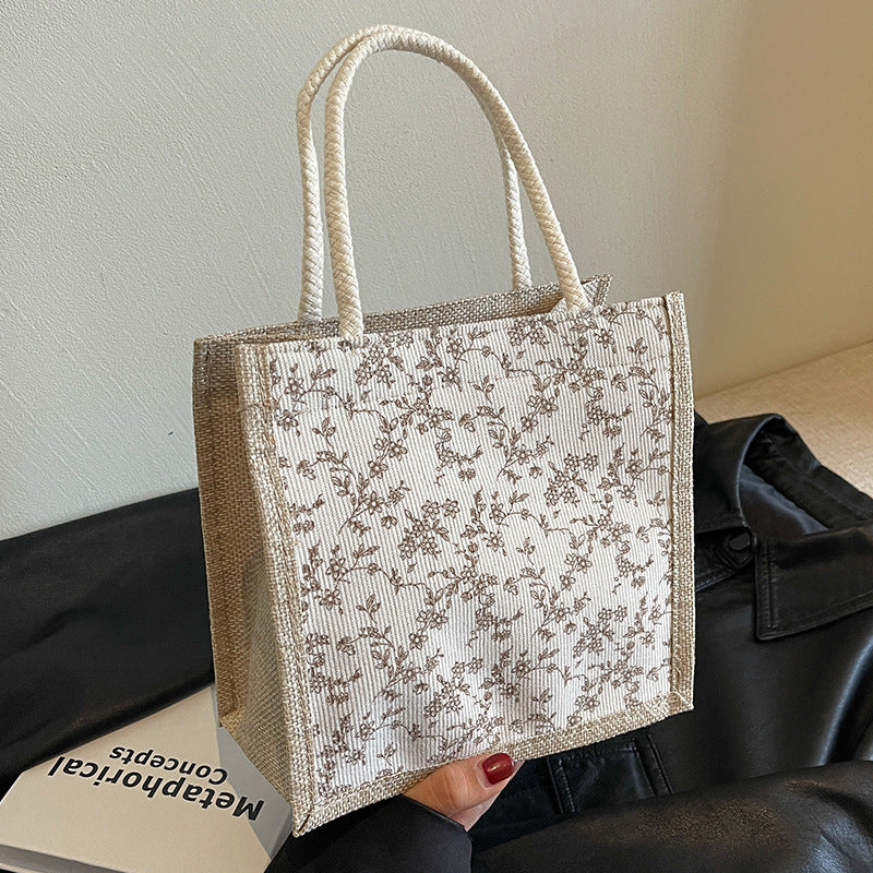 Decorative Floral Print Tote Bag  1790617122