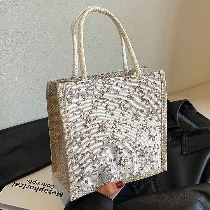 Decorative Floral Print Tote Bag  1790617122