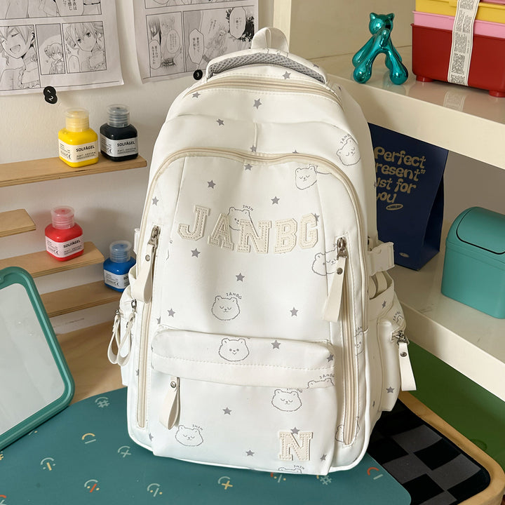 Casual Character-Embellished Backpack Kalsten