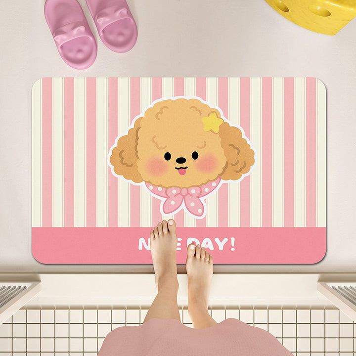 Playful Dog-Themed Bath Mat Kalsten