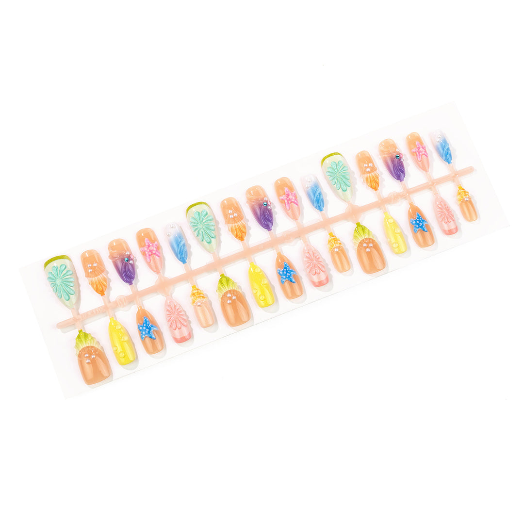 Marine-Inspired Decorative Press-On Nail Set
