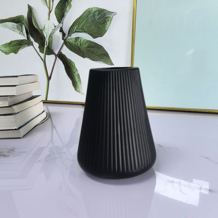 Textured Ribbed Decorative Vase Set Kalsten