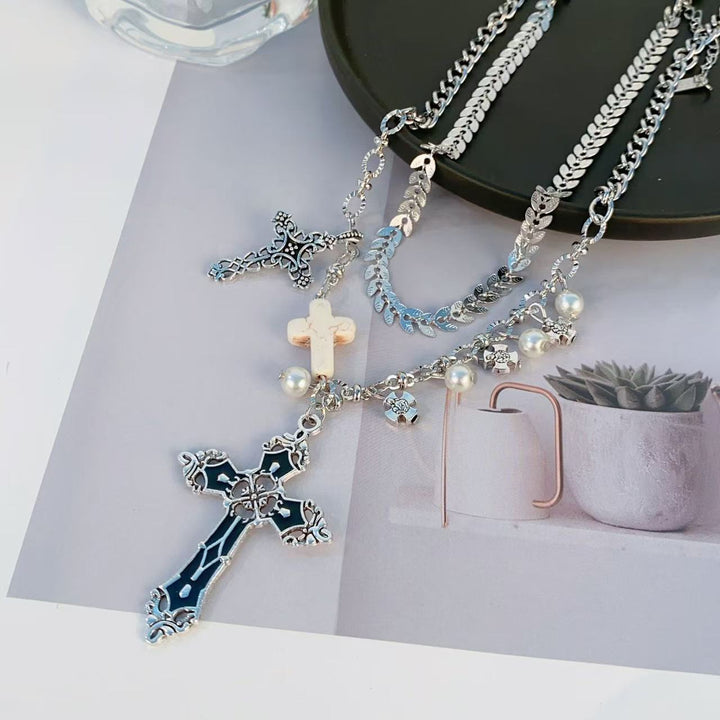 Layered Cross Pendant Necklace Kalsten
