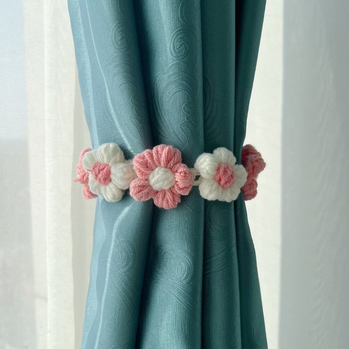Handmade Crochet Flower Curtain Tieback Band