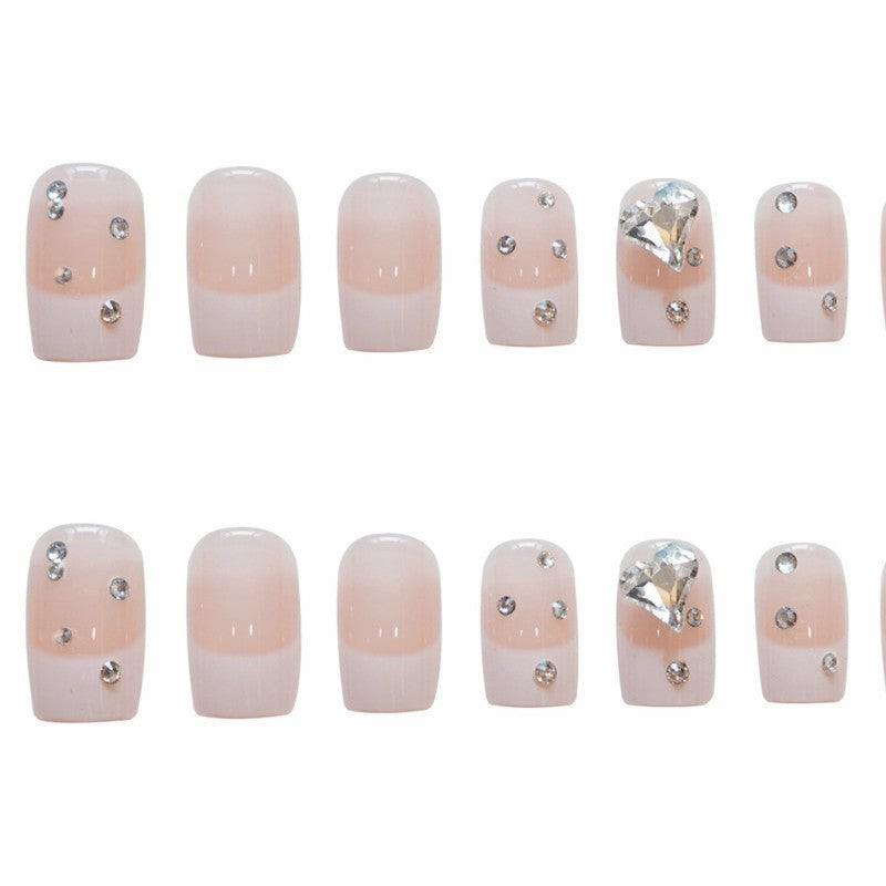 Elegant Rhinestone-Accent Press-On Nail Set