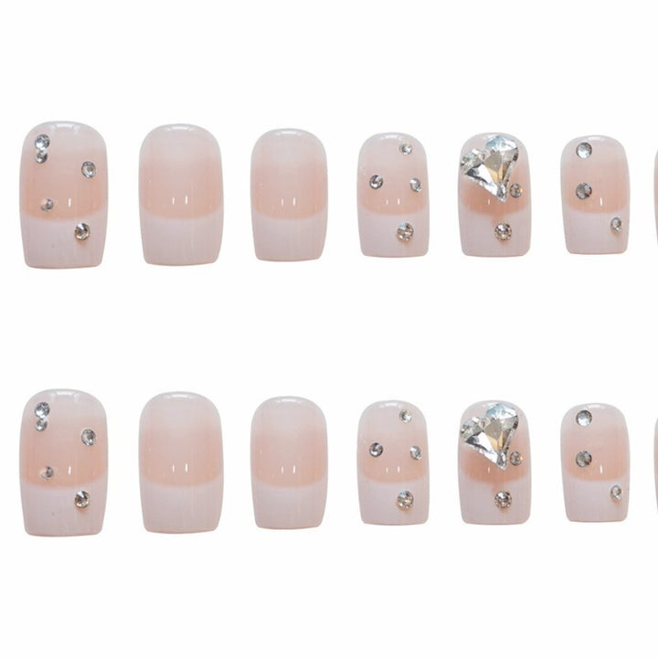 Elegant Rhinestone-Accent Press-On Nail Set